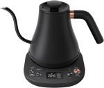 Mecity Electric Gooseneck Pour-Over Kettle, ±1°F Temperature Control, Quick Heating, Auto Shut-Off, 1200W, 0.8L, Matte Black, Barista Edition