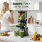 Canoly C16 Cold Press Juicer, 3-in-1 Strainers (Juice, Nut Milk & Sorbet), 6" Extra-Wide Feed Chute, Powerful AC Brushless Motor, BPA-Free, Self Pre-Cut System, Space Gray - Image 2